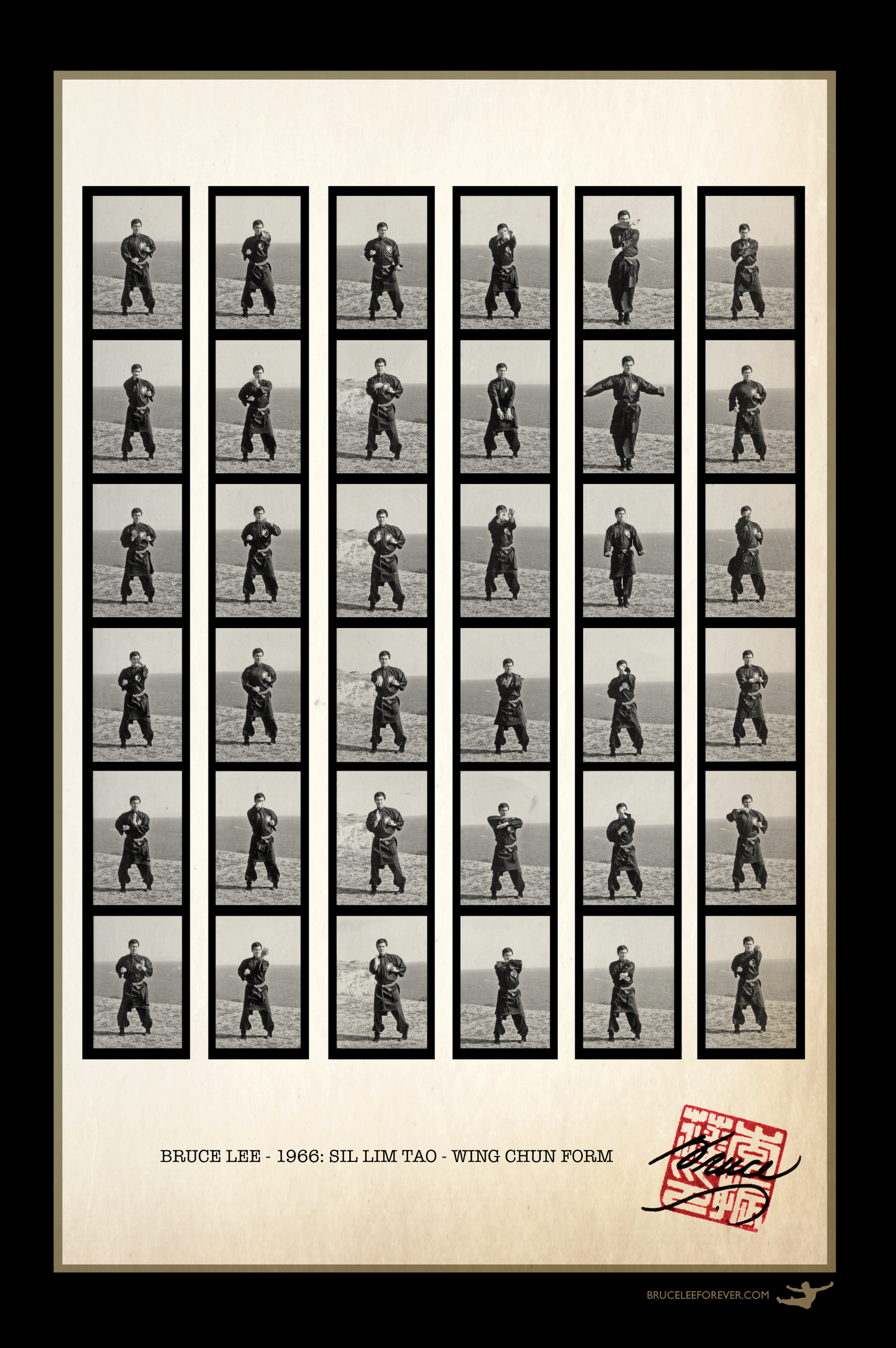BRUCE LEE IN ACTION: POSTER COLLECTION - 1966 SIL LIM TAO WING CHUN FORM
