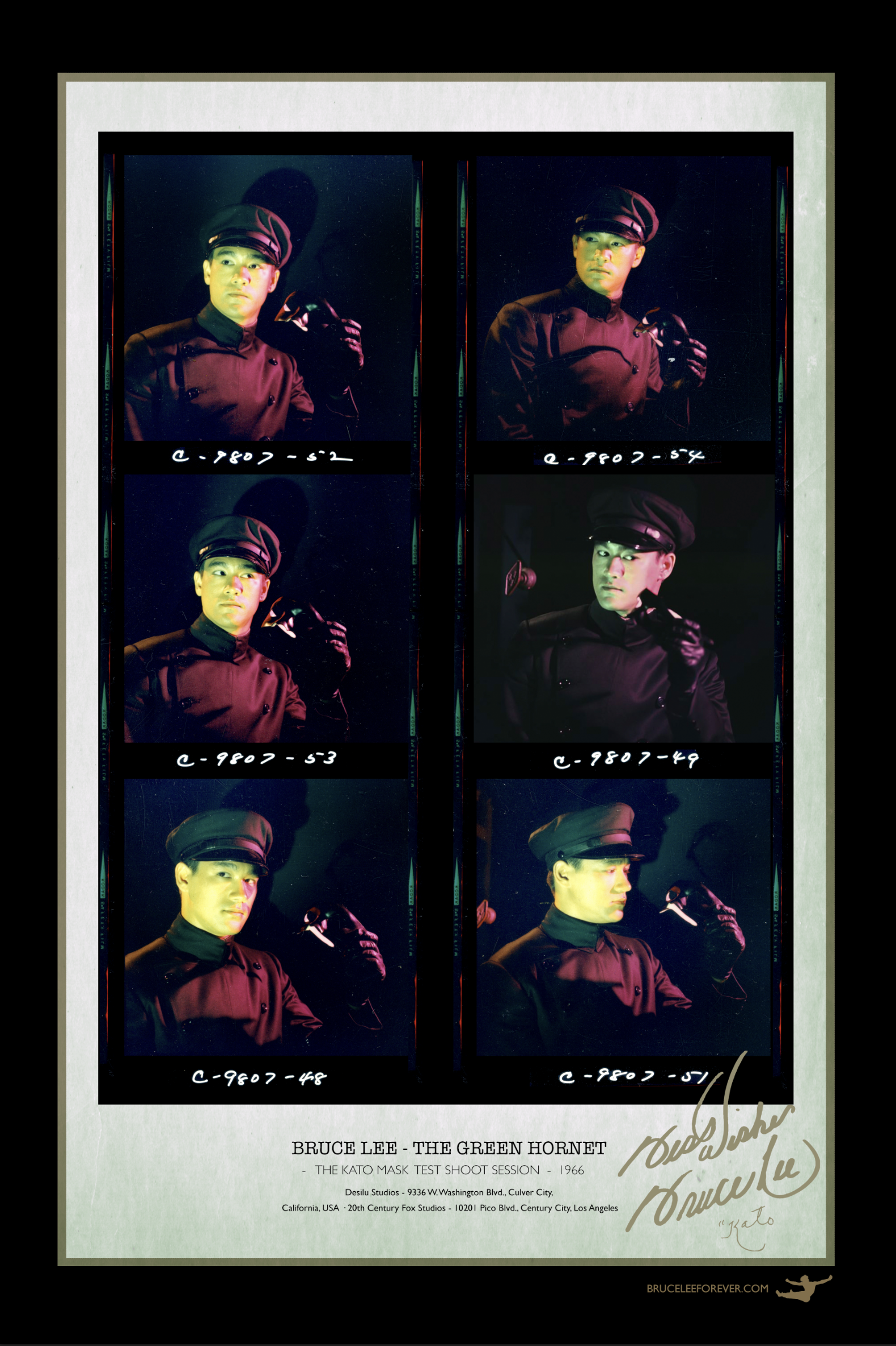 BRUCE LEE: -   THE KATO MASK  TEST SHOOT SESSION  -  1966.     LIMITED EDITION 24